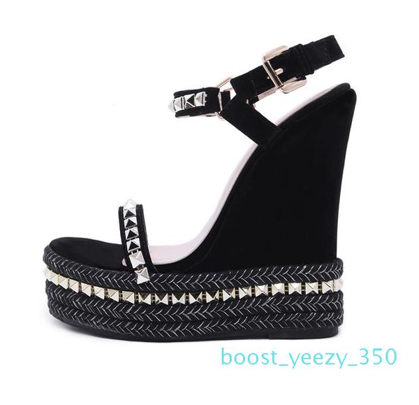 15cm black rivets knitted plaited women platform wedges sandals designer high heel size 35 to 40
15cm black rivets knitted plaited women platform wedges sandals designer high heel size 35 to 40