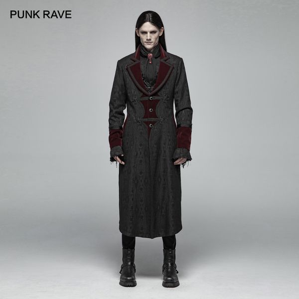 punk rave men's steampunk retro long jacquard jackets coat gothic vampire master mid-length long coat stage performance costume, Tan;black
punk rave men's steampunk retro long jacquard jackets coat gothic vampire master mid-length long coat stage performance costume, Tan;black