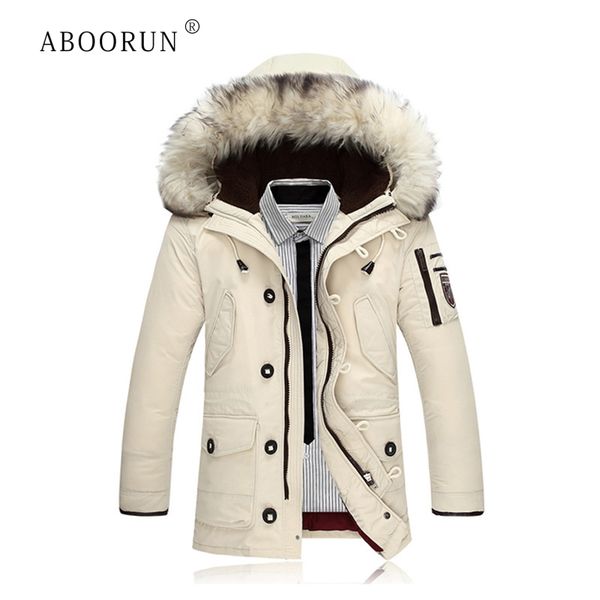 aboorun 2019 men's fashion winter duck down jackets big fur collar white duck coat thick warm coat parka for male r1327, Black
aboorun 2019 men's fashion winter duck down jackets big fur collar white duck coat thick warm coat parka for male r1327, Black
