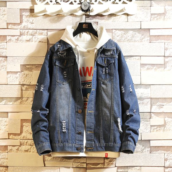 autumn hole denim jacket men fashion wash casual denim jacket coat man streetwear wild loose hip hop bomber men m-3xl, Black;brown
autumn hole denim jacket men fashion wash casual denim jacket coat man streetwear wild loose hip hop bomber men m-3xl, Black;brown