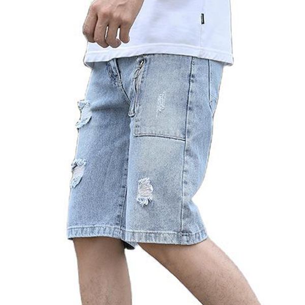 summer thin section trend denim shorts jeans male loose five points korean version the hole straight casual pants breeches, Blue
summer thin section trend denim shorts jeans male loose five points korean version the hole straight casual pants breeches, Blue