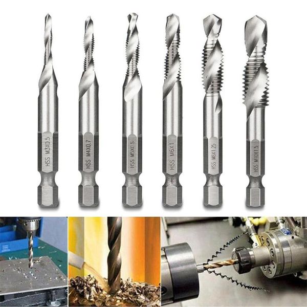 metermall 6pcs m3-m10 1/4in composite tap thread spiral screw hex hss screw drill bit(silver
metermall 6pcs m3-m10 1/4in composite tap thread spiral screw hex hss screw drill bit(silver