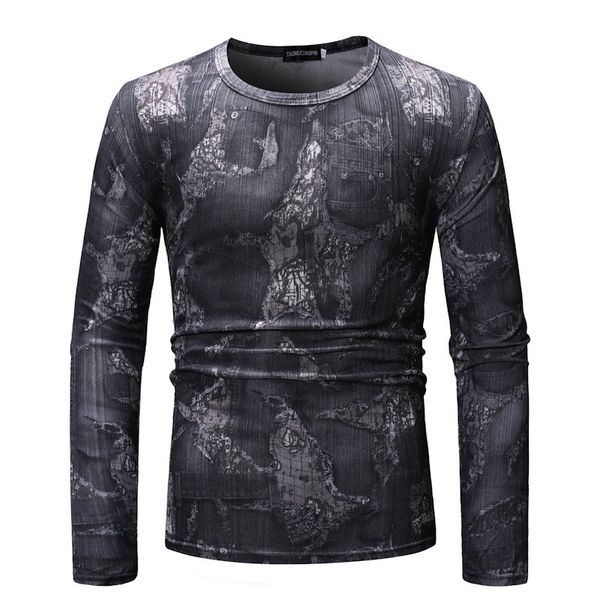 mens casual tshirt designer printed slim pullover tee fashion mens long sleeves, White;black
mens casual tshirt designer printed slim pullover tee fashion mens long sleeves, White;black
