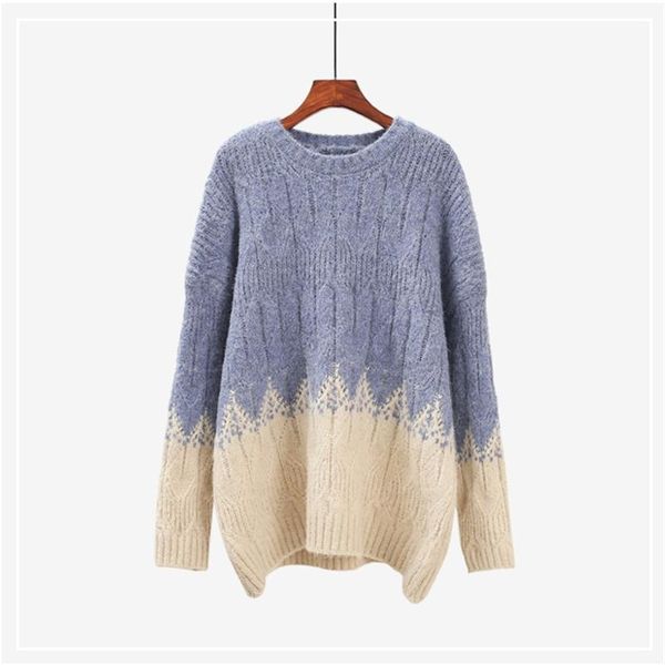 h.sa autumn winter new 2019 long sleeve warm sweater and jumpers oneck gradient chic pullovers oversized christmas sweaters pull, White;black
h.sa autumn winter new 2019 long sleeve warm sweater and jumpers oneck gradient chic pullovers oversized christmas sweaters pull, White;black