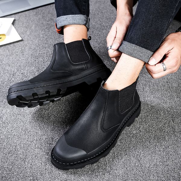 boots 2021 genuine cow leather round head men's british spring ankle brown men, Black
boots 2021 genuine cow leather round head men's british spring ankle brown men, Black