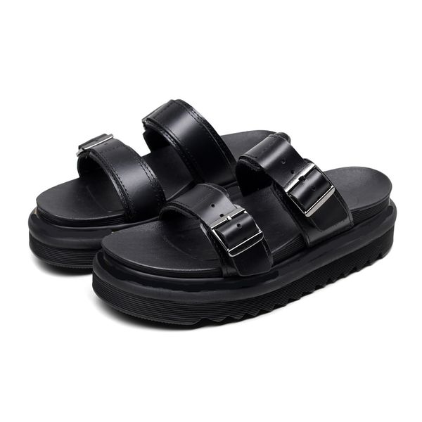 women real leather summer shoes open toe fashion double buckle platform casual slippers black wedge martin sandals size 35-40
women real leather summer shoes open toe fashion double buckle platform casual slippers black wedge martin sandals size 35-40