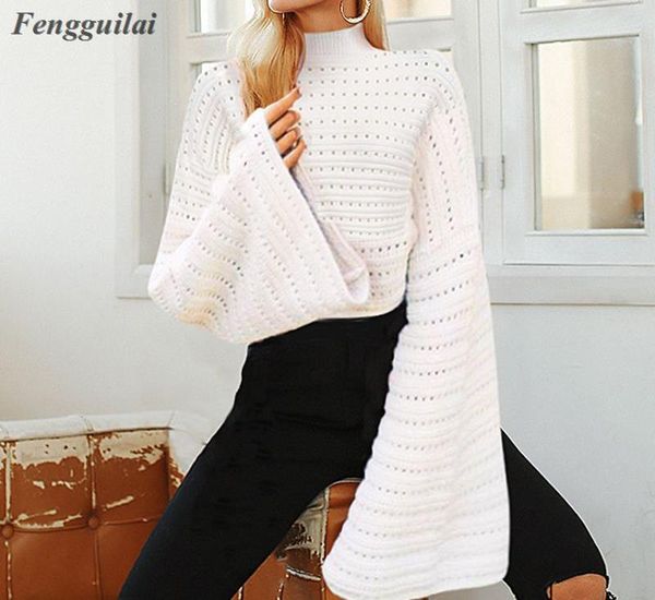 flare sleeve white knitted sweater female hollow out women pullover sweater casual winter jumpers pull femme, White;black
flare sleeve white knitted sweater female hollow out women pullover sweater casual winter jumpers pull femme, White;black