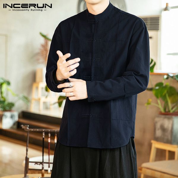 incerun fashion chinese costume men solid long sleeve collar shirt retro joker buckle autumn street casual cotton mens blouse, White;black
incerun fashion chinese costume men solid long sleeve collar shirt retro joker buckle autumn street casual cotton mens blouse, White;black