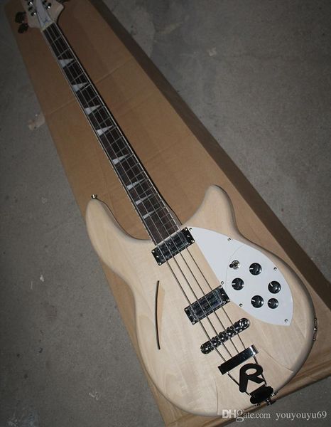 natural wood color 4-string bass electric guitar with white pickup, chrome hardware, r pickup, custom service
natural wood color 4-string bass electric guitar with white pickup, chrome hardware, r pickup, custom service