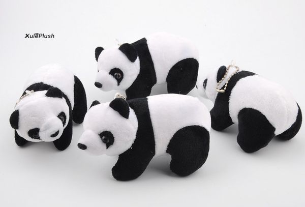 12cm plush panda animal stuffed plush toy doll ; key chain pendant toy gift doll