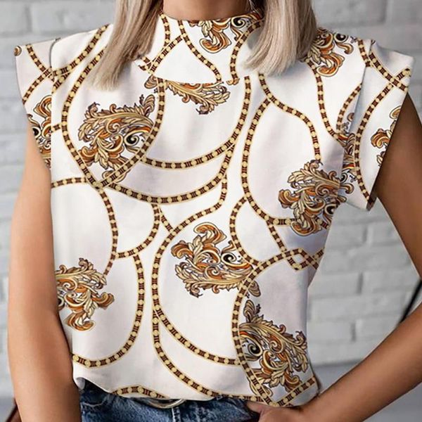 calofe women chain print blouse shirts new summer casual stand neck pullovers lady fashion cute eye short sleeve blusa, White
calofe women chain print blouse shirts new summer casual stand neck pullovers lady fashion cute eye short sleeve blusa, White