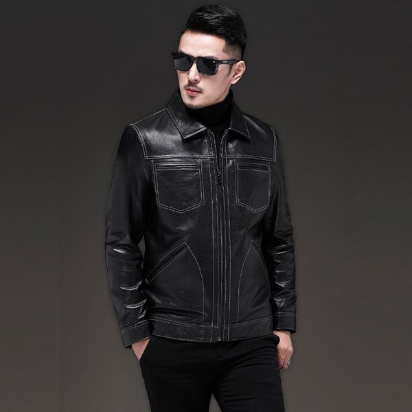 mens jacket 100% leather sheepskin collar business men jacket natural leather high-quality coat h611, Black
mens jacket 100% leather sheepskin collar business men jacket natural leather high-quality coat h611, Black