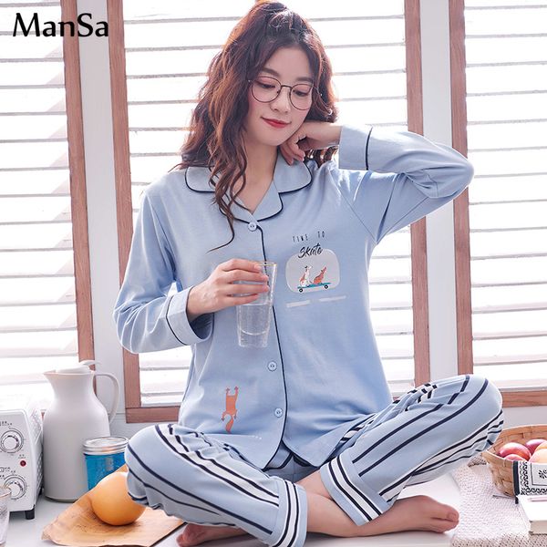 plus size 3xl women pajama sets spring cotton pajamas girl printed pyjama set long sleeve cardigan sleepwear cartoon nightshirt, Blue;gray
plus size 3xl women pajama sets spring cotton pajamas girl printed pyjama set long sleeve cardigan sleepwear cartoon nightshirt, Blue;gray