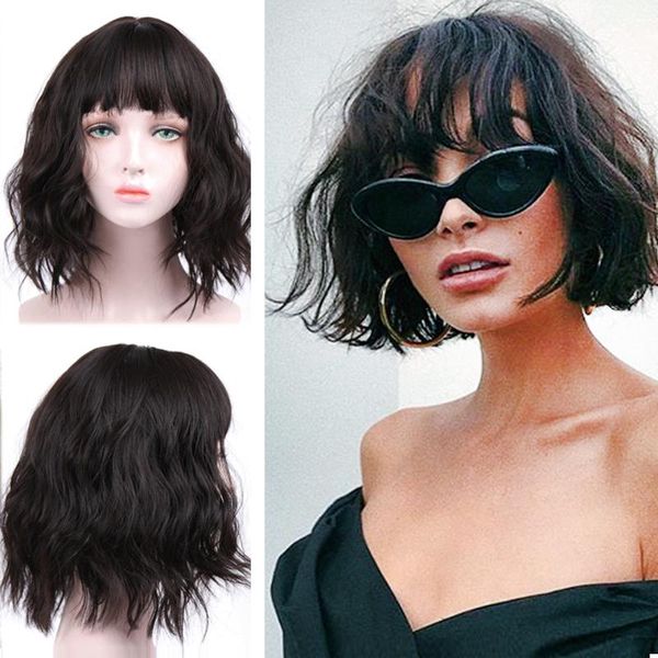 bob micro-roll synthetic wig 6 colors optional natural brown orange purple high temperature fiber fluffy curly synthetic wig, Black
bob micro-roll synthetic wig 6 colors optional natural brown orange purple high temperature fiber fluffy curly synthetic wig, Black