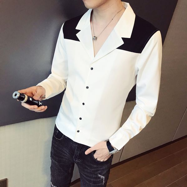 korean men clothes autumn luxury social men club shirt rose splice long sleeve dress shirt kemeja pria camisa masculina, White;black
korean men clothes autumn luxury social men club shirt rose splice long sleeve dress shirt kemeja pria camisa masculina, White;black