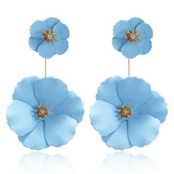 fresh temperament girl flower earrings south korea new personality sweet fashion color double painting flower earrings, Silver
fresh temperament girl flower earrings south korea new personality sweet fashion color double painting flower earrings, Silver