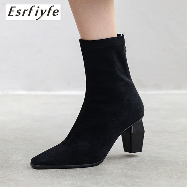 esrfiyfe 2020 new women stretch socks boots flock ankle boots autumn winter elegant high heels square toe female shoes, Black
esrfiyfe 2020 new women stretch socks boots flock ankle boots autumn winter elegant high heels square toe female shoes, Black
