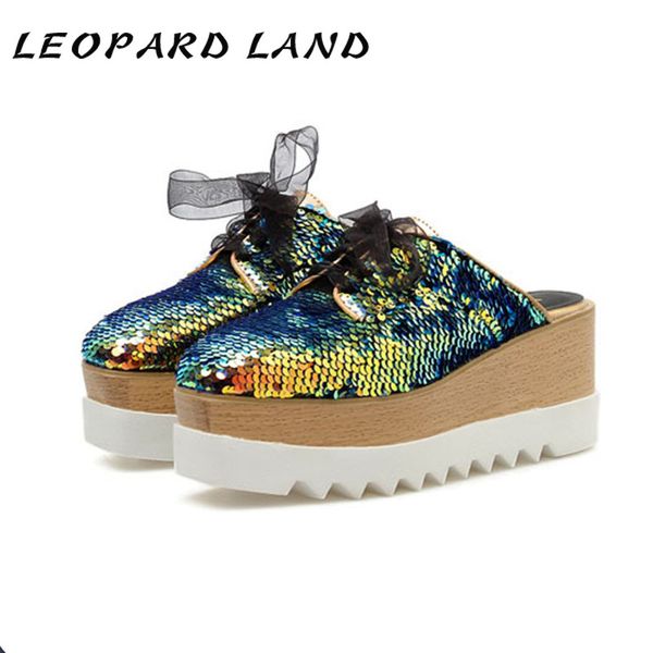 leopard land thick-soled platform shoes, british fashion sponge cake, colorful sequined wedges, high-heeled slippers shoes jxq, Black
leopard land thick-soled platform shoes, british fashion sponge cake, colorful sequined wedges, high-heeled slippers shoes jxq, Black