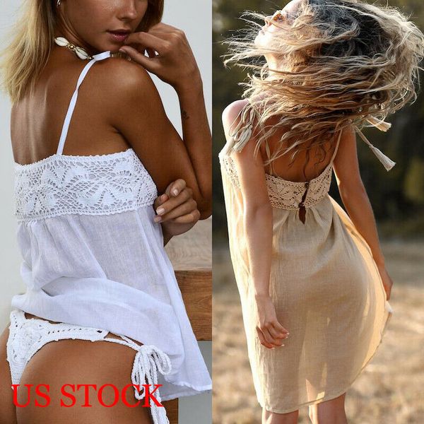 women summer strap chiffon floral beach mini dress swimwear bikini cover up loose sundress, Blue;gray
women summer strap chiffon floral beach mini dress swimwear bikini cover up loose sundress, Blue;gray