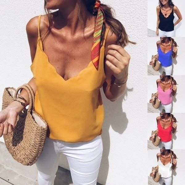 female summer casual v neck vest tank shirt ladies sleeveless women's sling sleeveless vest top, White
female summer casual v neck vest tank shirt ladies sleeveless women's sling sleeveless vest top, White