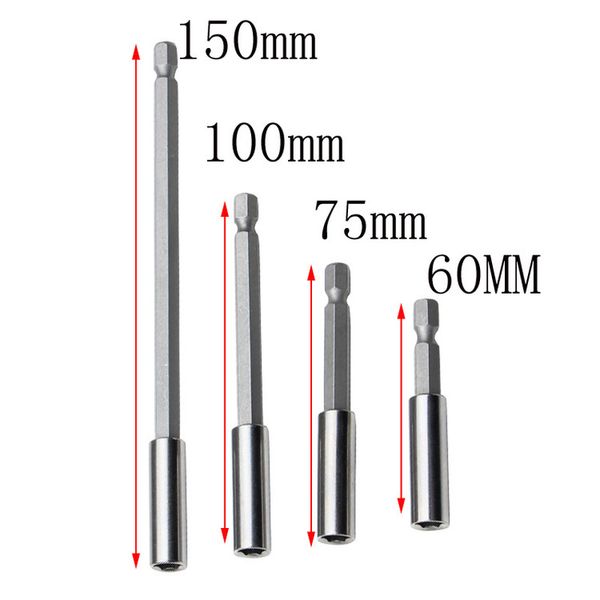 60-150mm extension bit holder screwdriver drill rod 1/4" 6.35mm hexagon power tool adapter with magnetism quick change tools
60-150mm extension bit holder screwdriver drill rod 1/4" 6.35mm hexagon power tool adapter with magnetism quick change tools