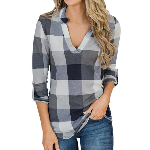 blouses autumn fashion designer v neck womens shirts long sleeved apparel women plaid designer, White
blouses autumn fashion designer v neck womens shirts long sleeved apparel women plaid designer, White