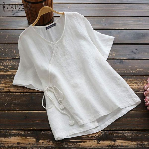zanzea лето vintageblouse женщины с коротким рукавом хлопчатобумажная рубашка solid work blusas повседневный халат femme туника топы feminin, White
zanzea лето vintageblouse женщины с коротким рукавом хлопчатобумажная рубашка solid work blusas повседневный халат femme туника топы feminin, White