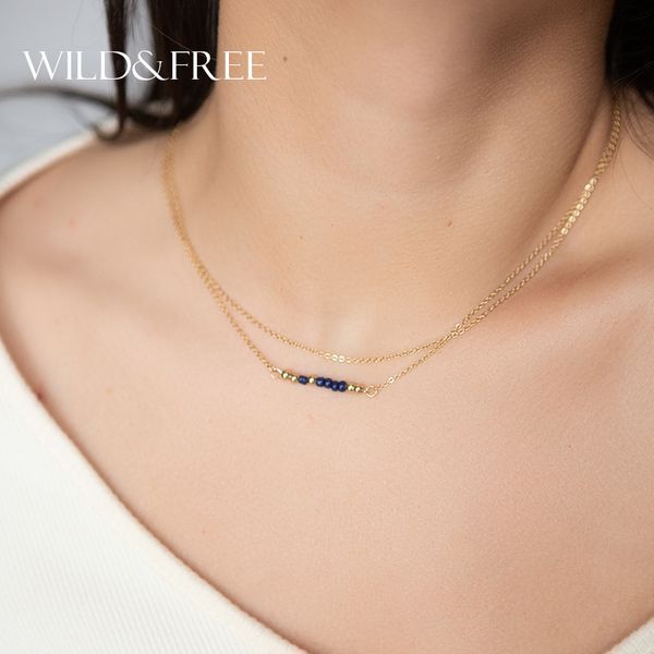 wild&delicate blue beads pendant necklace for women gold chain layered choker necklace jewelry 2020 summer girl gift, Golden;silver
wild&delicate blue beads pendant necklace for women gold chain layered choker necklace jewelry 2020 summer girl gift, Golden;silver