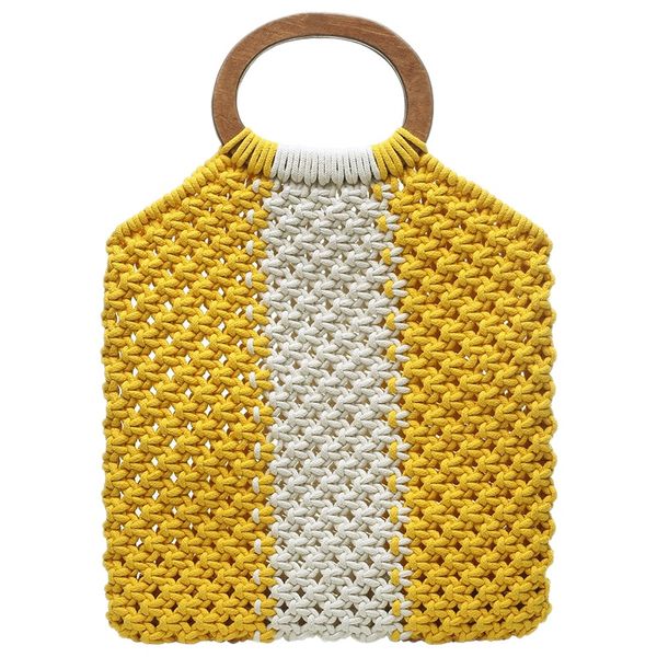 asds-women's color cotton woven bag female retro wooden handle handbag portable beach bag
asds-women's color cotton woven bag female retro wooden handle handbag portable beach bag