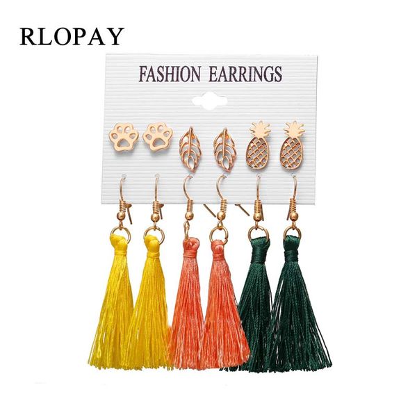 rlopay 6pcs women fashion colors long tassel earrings set bohemian dangle earring drop earring dog pineapple leaves jewelry, Silver
rlopay 6pcs women fashion colors long tassel earrings set bohemian dangle earring drop earring dog pineapple leaves jewelry, Silver
