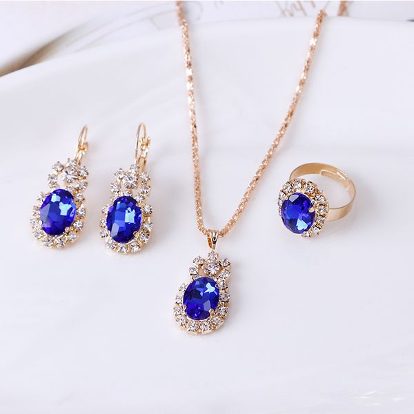 fashion personality water drop zircon necklace earring ring set for woman shiny wedding banquet jewelry three-piece set, Silver
fashion personality water drop zircon necklace earring ring set for woman shiny wedding banquet jewelry three-piece set, Silver