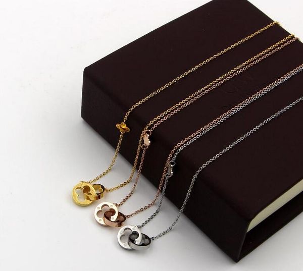 korean version of the hollow double ring four-leaf clover short necklace fashion titanium steel double buckle lucky grass clavicle necklace, Golden;silver
korean version of the hollow double ring four-leaf clover short necklace fashion titanium steel double buckle lucky grass clavicle necklace, Golden;silver