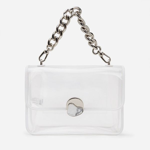 spring and summer new trendy female bag wild metal thick chain decoration ladies pvc transparent hand shoulder fashion
spring and summer new trendy female bag wild metal thick chain decoration ladies pvc transparent hand shoulder fashion