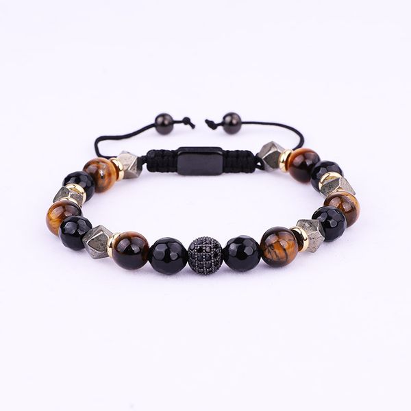 new design brown tiger eye black onyx cubic zironia ball beaded macrame adjustable bracelet men jewelry gift
new design brown tiger eye black onyx cubic zironia ball beaded macrame adjustable bracelet men jewelry gift