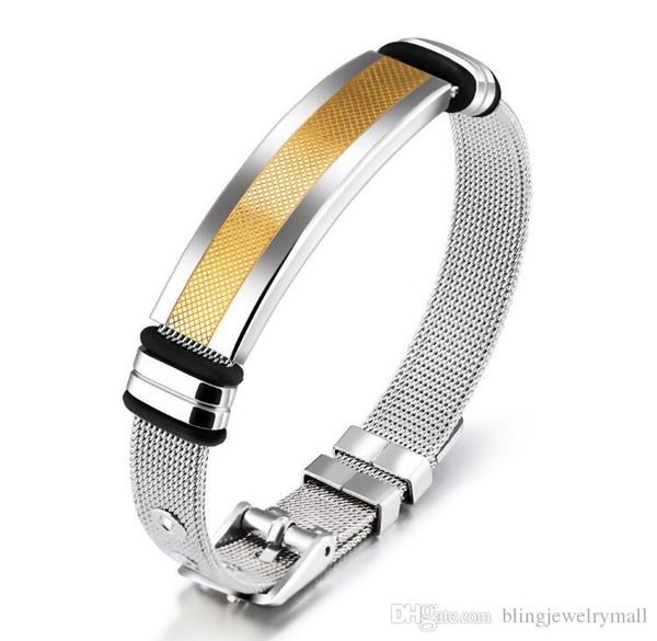 simple bracelet for men mesh strap band perimeter 165-210mm black/ gold color stainless steel male wrap bracelets gh877
simple bracelet for men mesh strap band perimeter 165-210mm black/ gold color stainless steel male wrap bracelets gh877