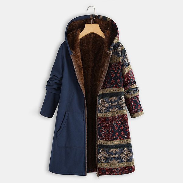 women winter hooded long sleeve vintage print fleece thicken hasp coats outwear woman coat autumn casual long coat jacket#4, Black
women winter hooded long sleeve vintage print fleece thicken hasp coats outwear woman coat autumn casual long coat jacket#4, Black