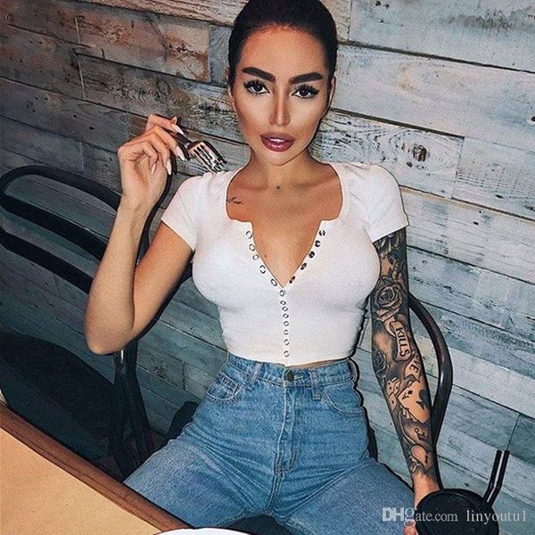 2020 moda mulheres de manga curta colheita botão colete halter casual branco camisa blusa curta, White
2020 moda mulheres de manga curta colheita botão colete halter casual branco camisa blusa curta, White