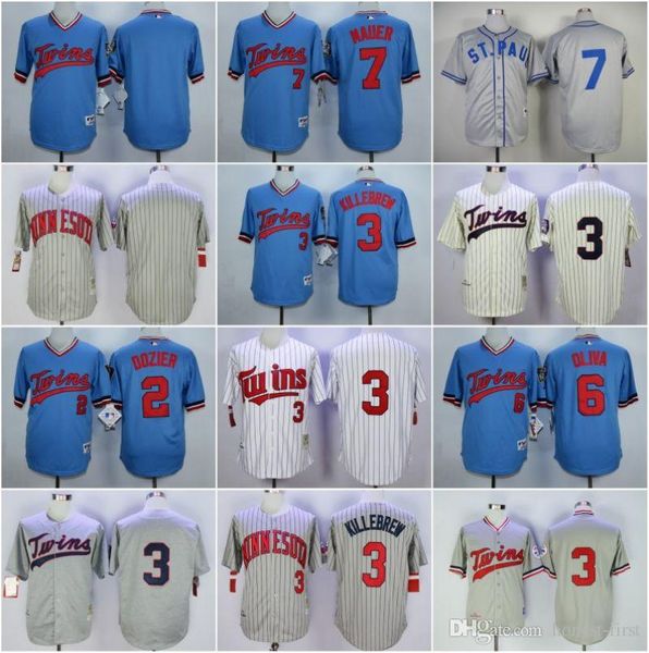 Cheap Minnesota Blank 2# DOZIER 3# KILLEBREW 6# OLIVA 7# MAUER Cream White Grey Light Blue Retro Baseball News Shirt Stitched
Cheap Minnesota Blank 2# DOZIER 3# KILLEBREW 6# OLIVA 7# MAUER Cream White Grey Light Blue Retro Baseball News Shirt Stitched