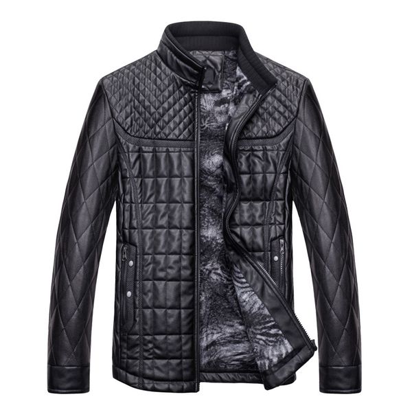 men's fur & faux pu leather jacket autumn and winter plus velvet stand collar youth, Black
men's fur & faux pu leather jacket autumn and winter plus velvet stand collar youth, Black