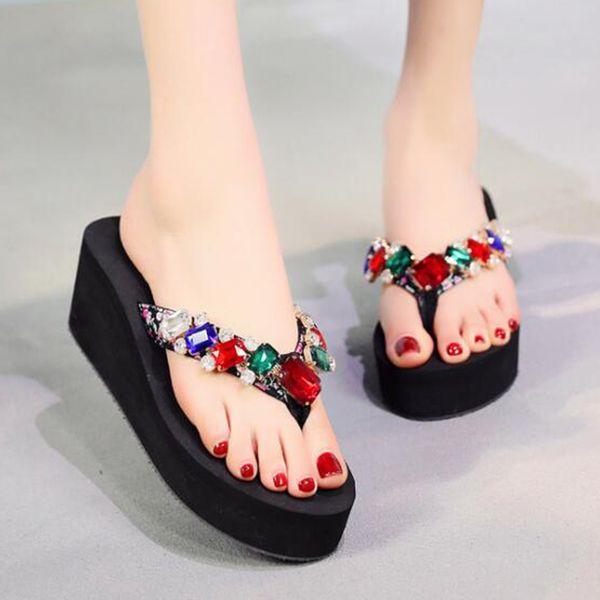rhinestone bohemia beading beach sandals wedge platform slippers flip flops suummer shose for women girls sandals women b61, Black
rhinestone bohemia beading beach sandals wedge platform slippers flip flops suummer shose for women girls sandals women b61, Black