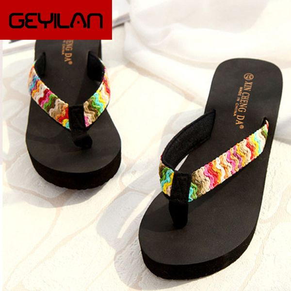women summer flip flops platform sandals beach flat wedge patch lady slippers outdoor, Black
women summer flip flops platform sandals beach flat wedge patch lady slippers outdoor, Black
