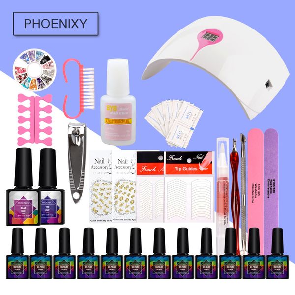 36w nail manicure set led lamp nail dryer 12 colors and 8ml base coat soak off gel varnish polish gel set kits
36w nail manicure set led lamp nail dryer 12 colors and 8ml base coat soak off gel varnish polish gel set kits