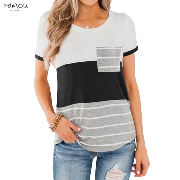 us warehouse pocket t shirt women striped tee summer short sleeve tee shirts patchwork slim fit women o neck t, White
us warehouse pocket t shirt women striped tee summer short sleeve tee shirts patchwork slim fit women o neck t, White