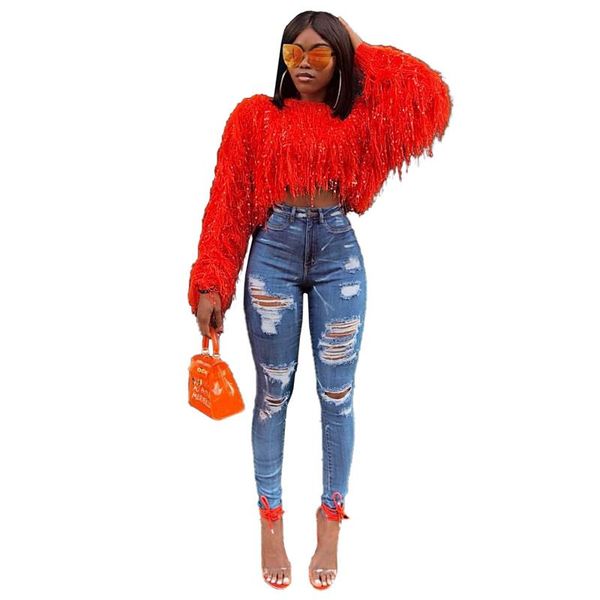 european high street fashion tassel women's sweater o-neck loose full sleeve winter thicken fashion crop sweater, White;black
european high street fashion tassel women's sweater o-neck loose full sleeve winter thicken fashion crop sweater, White;black