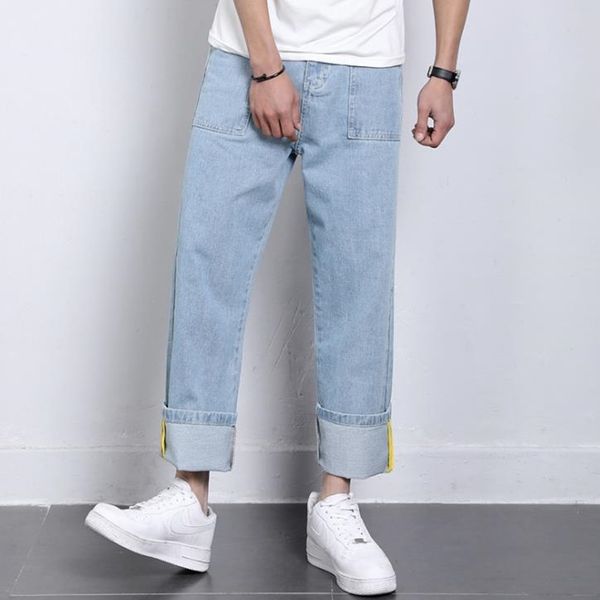 jeans men 2019 new casual loose straight wide leg pants wild youth literary trousers solid color, Blue
jeans men 2019 new casual loose straight wide leg pants wild youth literary trousers solid color, Blue