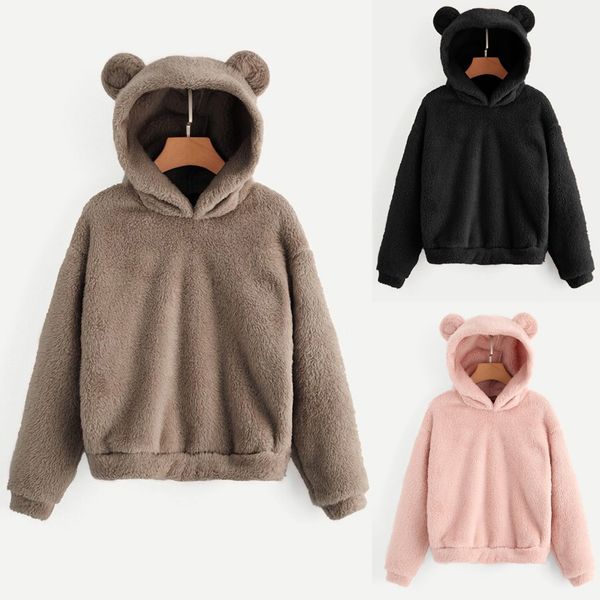 autumn winter womens fluffy ear decoration cute hooded warm solid color long-sleeved loose fashion casual women's sweater, White;black
autumn winter womens fluffy ear decoration cute hooded warm solid color long-sleeved loose fashion casual women's sweater, White;black