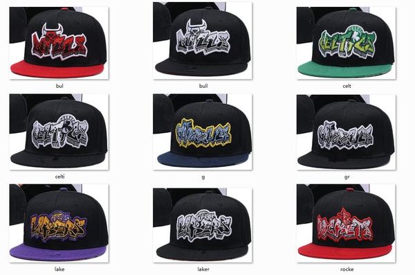 Image of New Caps Hot Snapback Hats Teams Hats Mix Match Order All Caps in stock Basketball Football Hockey Baseball Top Quality Hat Wholesale