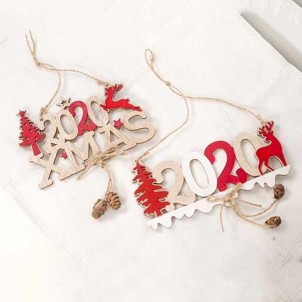 

2020 xmas cable wooden board christmas tree pendant new year home decorations christmas closet drop ornaments hangings