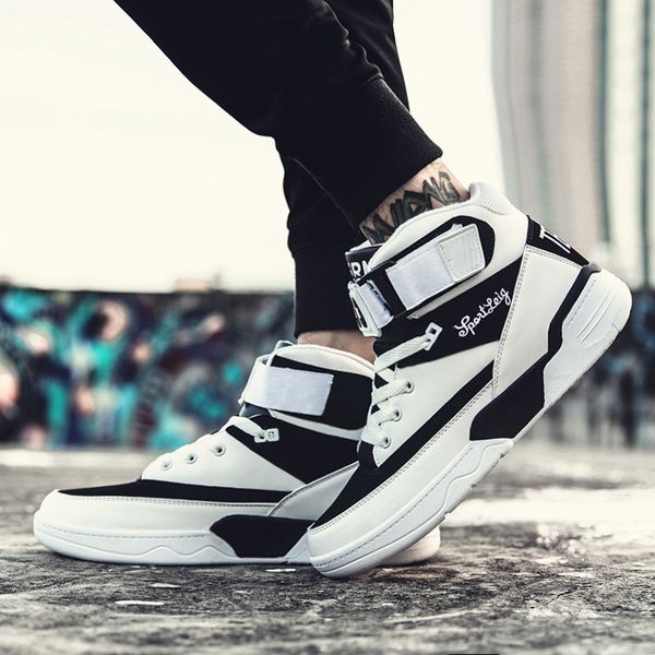 autumn & winter korean-style trend high-board shoe men casual versatile students hip hop hip hop fashion shoe, Black