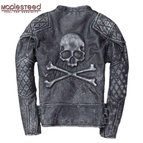 maplesteed vintage men leather jacket skull thick distressed calf skin coat motorcycle jackets man moto biker clothing 5xl m135, Black
maplesteed vintage men leather jacket skull thick distressed calf skin coat motorcycle jackets man moto biker clothing 5xl m135, Black